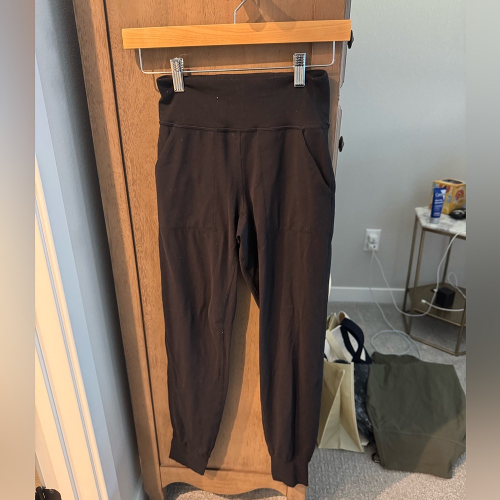 lululemon athletica Black Track Pants with Tapered Leg